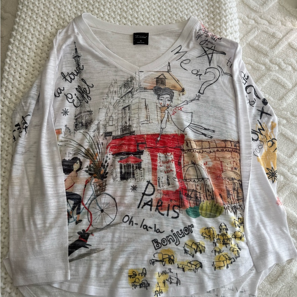 Welcome to Paris long sleeved tee, Size M